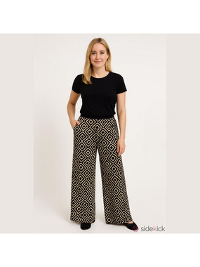 INC International Concepts Geometric Wide Leg Stretch Pants Medium